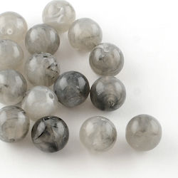 Acryl Perlen & Pailletten Graue 25Stück 12mm