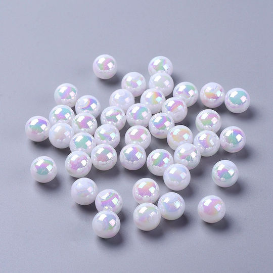 Acryl Perlen & Pailletten Weiße 100Stück 10mm