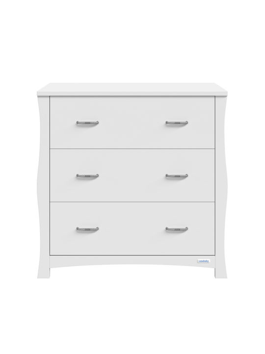 London Baby Dresser with 3 Drawers Pink 94x50x91cm