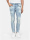 Herren Jeanshosen Elastisches Slim Anwendung Hellblau