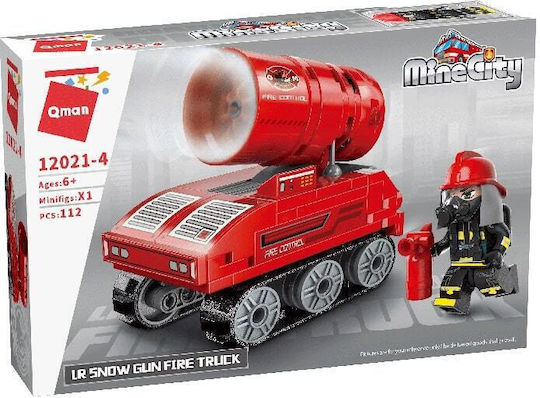 Qman Τουβλάκια Fire Truck για 6+ Ετών 112τμχ