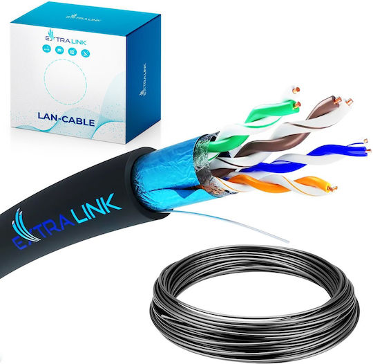 Extralink F/FTP Cat.5e Gigabit Network Cable Ethernet 50m Black
