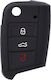 Car Key Cover Case made of with 3 Buttons for Seat / Skoda / VW in Black Color