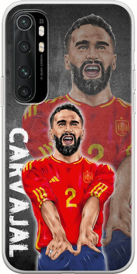 Euro 2024 Dani Carvajal Xiaomi Mi Note 10 Lite Carcasa Transparentă din Silicon Flexibil TPU