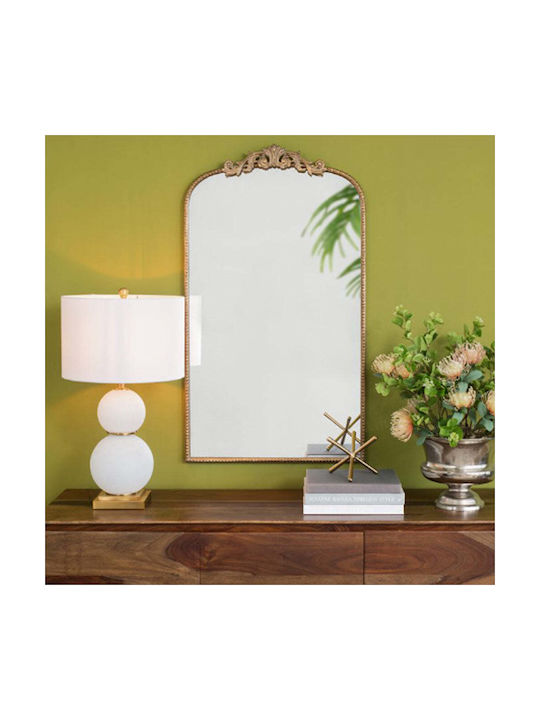 Artekko Wall Mirror with Gold Metallic Frame 106x61cm 1pcs