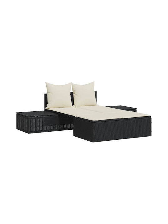 Двойна Градинска И Басейнова Шезлонг Rattan с Ч...