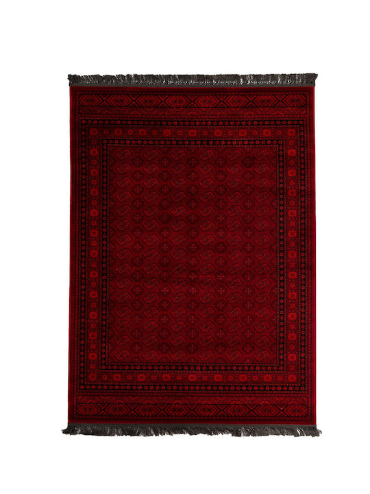 Royal Carpet Lucrat manual Covor Rectangular cu franjuri D.red 7454a