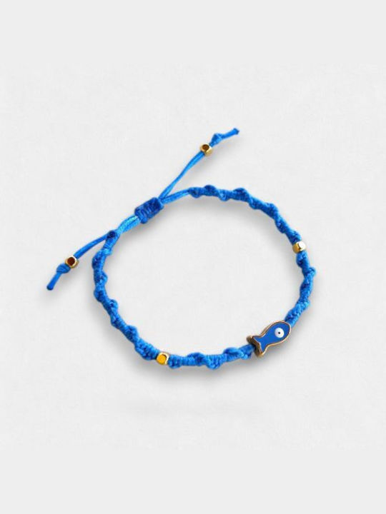 ARTIFACT, Women's macrame bracelet, blue fish