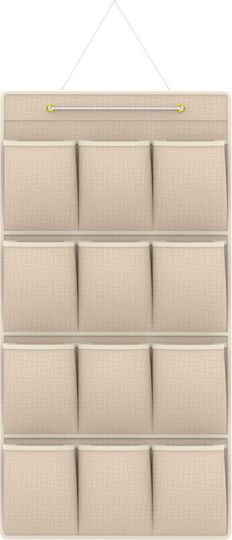Tpster Fabric Hanging Storage Case For Clothes in Beige Color 88x45x88cm 1pcs