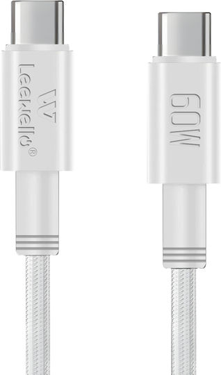 Leewello LW-232 USB 2.0 Cable USB-C Male - USB-C 60W White 1m