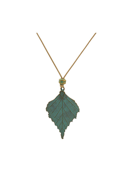 Cord Necklace with Leaf