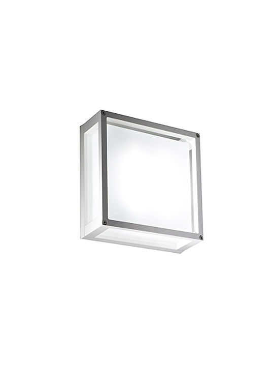Zafferano Επιτοίχιο Εξωτερικό Φωτιστικό LED IP54 20W με Θερμό Λευκό Φως 25x25x9.5εκ.