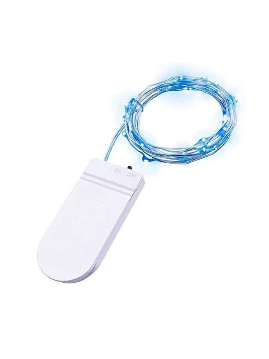 30 Λαμπάκια LED 3μ. Μπλε Μπαταρίας σε Σειρά