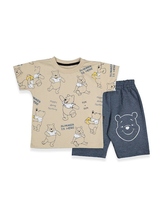 Trendy Shop Kinder Set mit Shorts Sommer 2Stück Beige