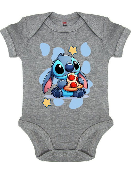 Koupakoupa Stitch Pizza Short-Sleeved Gray
