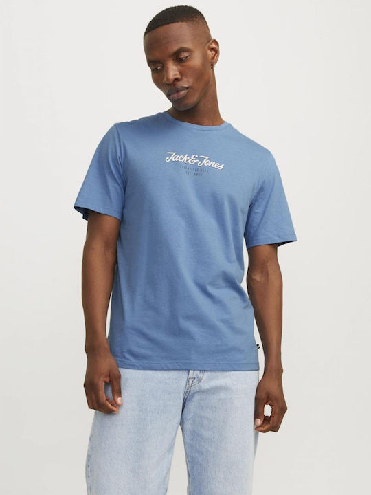 Jack & Jones Ανδρικό T-shirt Κοντομάνικο Γαλάζιο