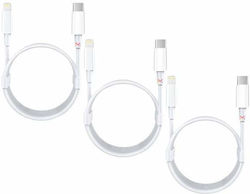 Set 3 Cabluri de Încărcare și Date Mercaton Tip-c Lightning Alb 2a Viteză 10 Gbps 1 M Set 3 Cabluri de Încărcare și Date Mercaton Tip-c Lightning Alb 2a Viteză 10 Gbps 1 M