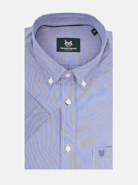 The Bostonians Men's Shirt Short Sleeve Cotton LightBlue