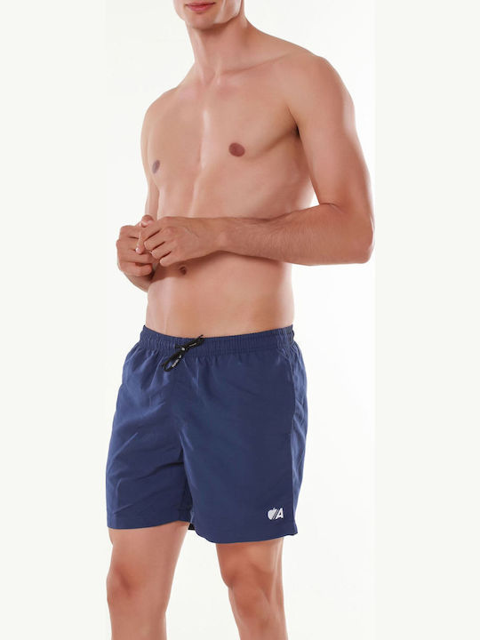 Apple Men's Swim Shorts Short Solid Color Plus Sizes Blue