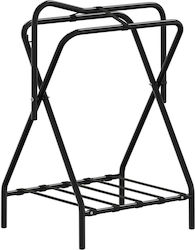 Vidaxl Saddle Stand Portable Floor Black Wrought Iron Black