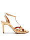 Labrini Damen Sandalen in Gold Farbe