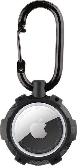 Tactical Beam Rugged Θήκη Μπρελόκ Σιλικόνης για AirTag σε Μαύρο χρώμα