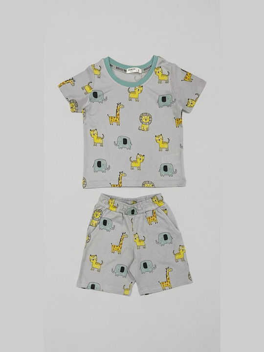 Trendy Shop Kids Pyjamas Summer Cotton Gray