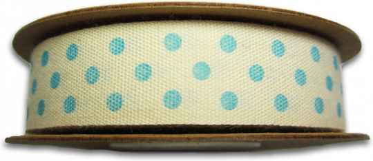 Panglică Cu buline Light Blue 9.5metri cu lățime 15mm