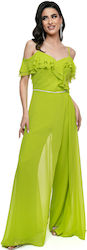 Elegant Off-Shoulder Ruffle Jumpsuit