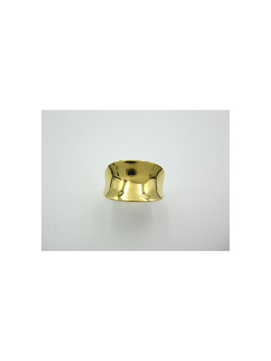 Steel Gold Curved Ring