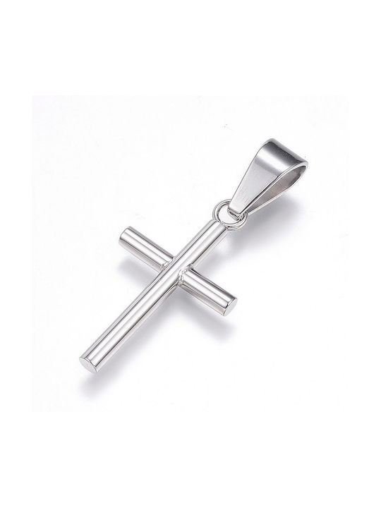 Steel Silver Cross 27x15mm 1 piece