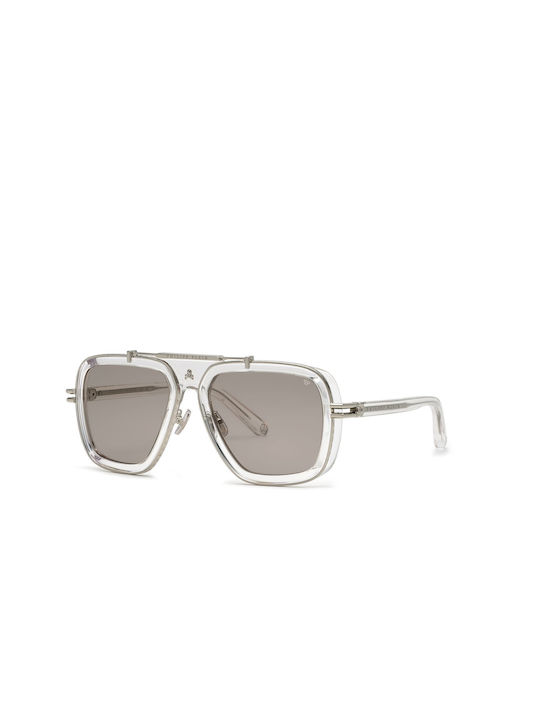 Philipp Plein Sonnenbrillen mit Transparent Rahmen und Gray Linse SPP109V P79F