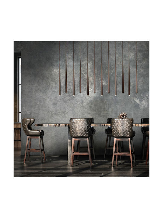 TK Lighting Piano Hängelampe Braun Schiene 120cm.
