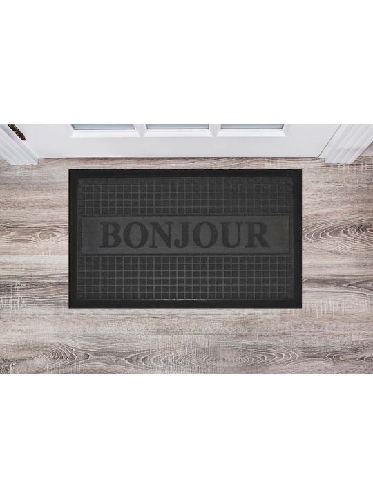 Douceur d'Intérieur Πατάκι Εισόδου Bonjour Μαύρο 45x75εκ.