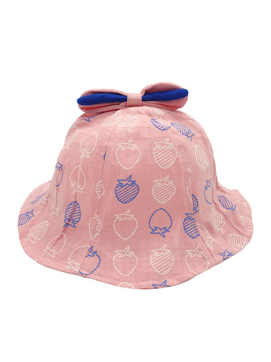 Gift-Me Παιδικό Καπέλο Bucket Υφασμάτινο Ροζ