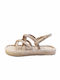 Baroque Women's Flat Sandals in Beige Color