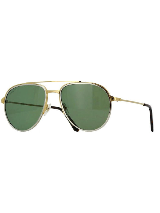 Cartier Sunglasses with Gold Metal Frame and Green Polarized Lens CT0325S 006