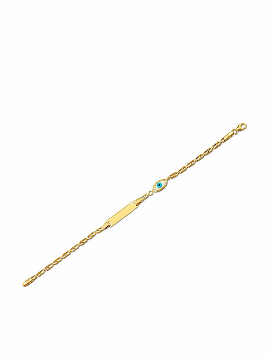Kontopoulos Kids Bracelet ID from Gold 9K with Evil Eye