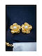 Earrings made of Steel Gold Plated with Pearls