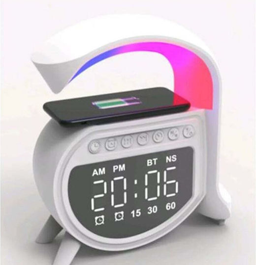 Andowl Andowl Digital Tabletop Clock with Alarm Clock and Wireless Charging XF-5APRO