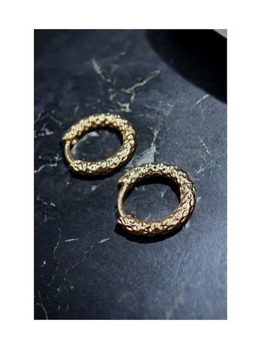 Steel Gold Hoop Earrings