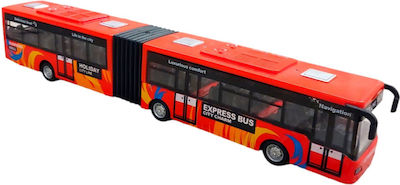 Red Metal Tourist Bus with Lights and Sounds 27cm Friction Movement