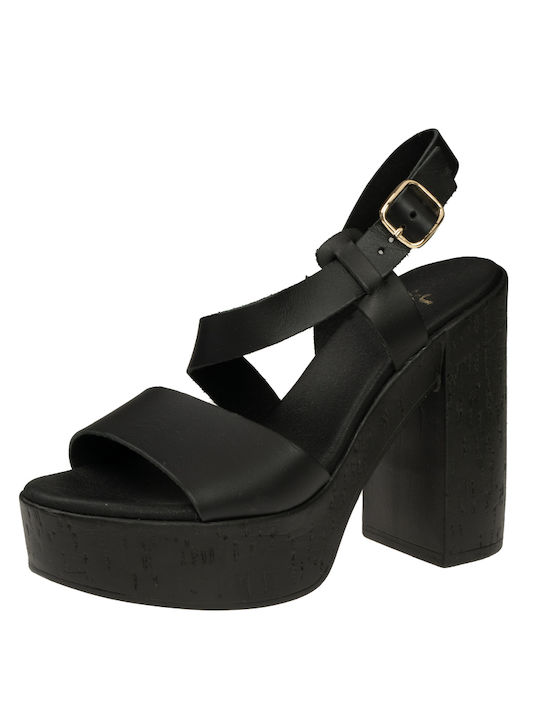 J&C Damen Sandalen mit niedrigem Absatz in Schwarz Farbe