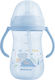 Kikka Boo Baby Cup with Handles and Straw Dino World made of Silicone Blue 300ml for 8m+m+
