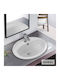 Serel Aufgesetztes Waschbecken Porzellan 58x49cm White