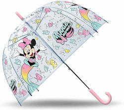 Minnie Mouse Kids Umbrella Curved Handle Transparent 46cm Minnie Mouse Kids Umbrella Curved Handle Transparent 46cm