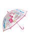 Chanos Kinder Regenschirm Gebogener Handgriff Rosa mit Durchmesser 45cm.