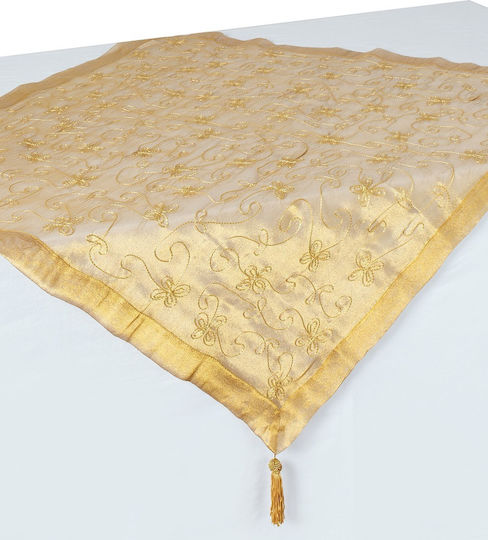 Silk Fashion Καρέ Τραπεζομάντηλο 00010 Χρυσό 0001061a 90x90εκ.
