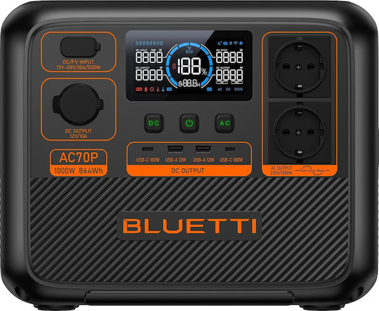 Bluetti AC70P Power Station 864Wh