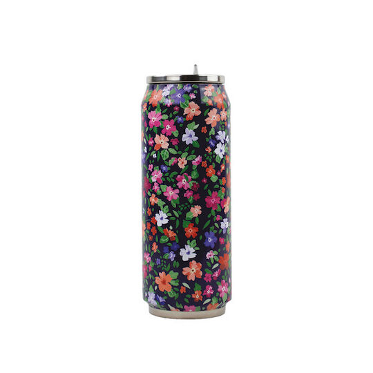 Yoko Design Venedig Edelstahl-Thermosflasche BPA-frei 500 ml Mehrfarbig mit Strohhalm
